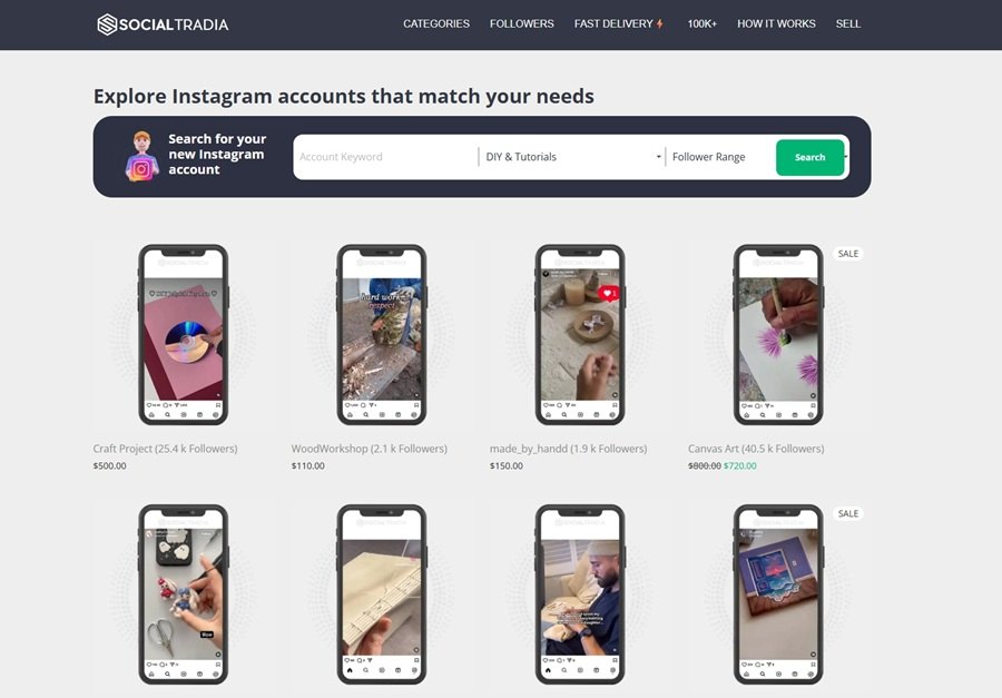 buy instagram account at social tradia